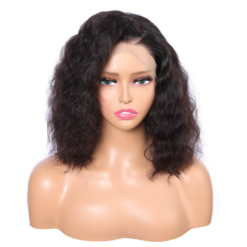 Lace front Bob wig - 12” wave hair lace front wig for women with natural hairline